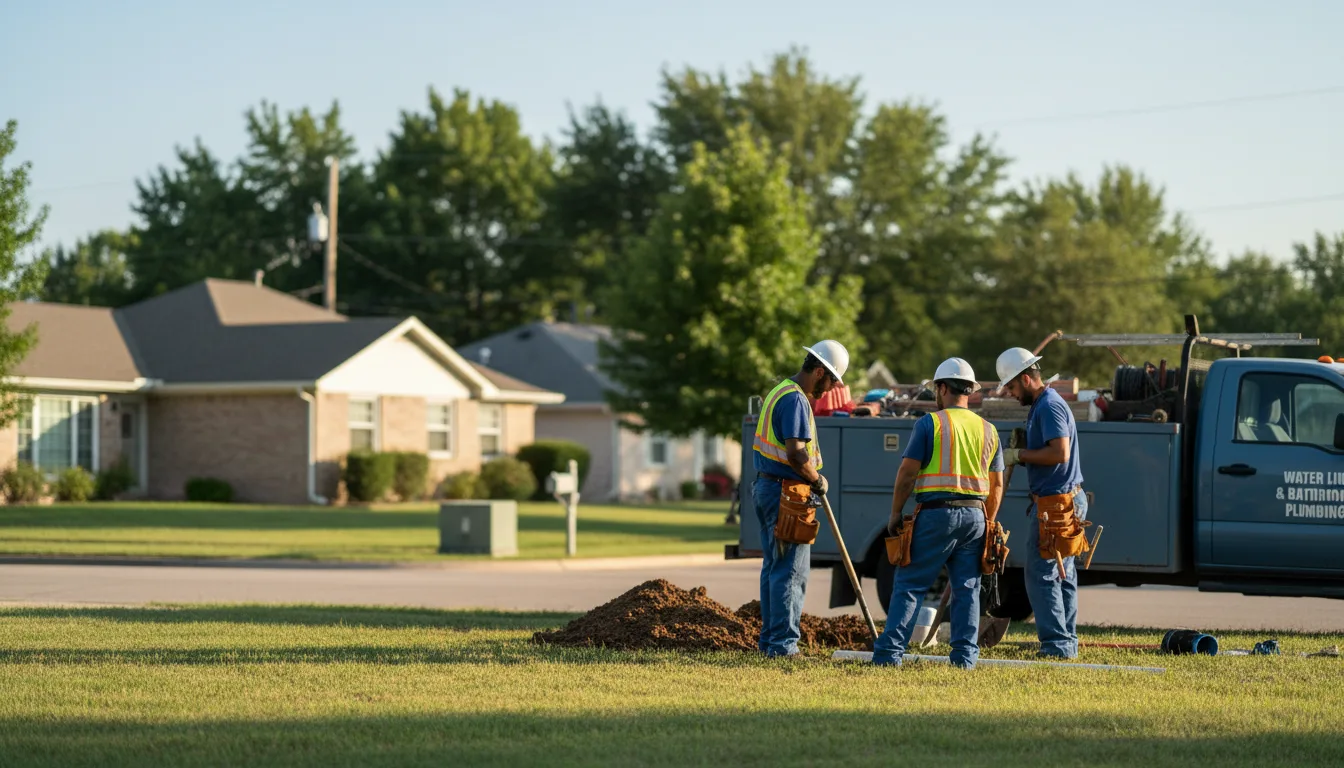 Residential water line and bathroom plumbing service in Arlington, AZ